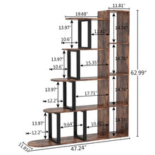 Load image into Gallery viewer, 5 Tier Vintage Bookshelf