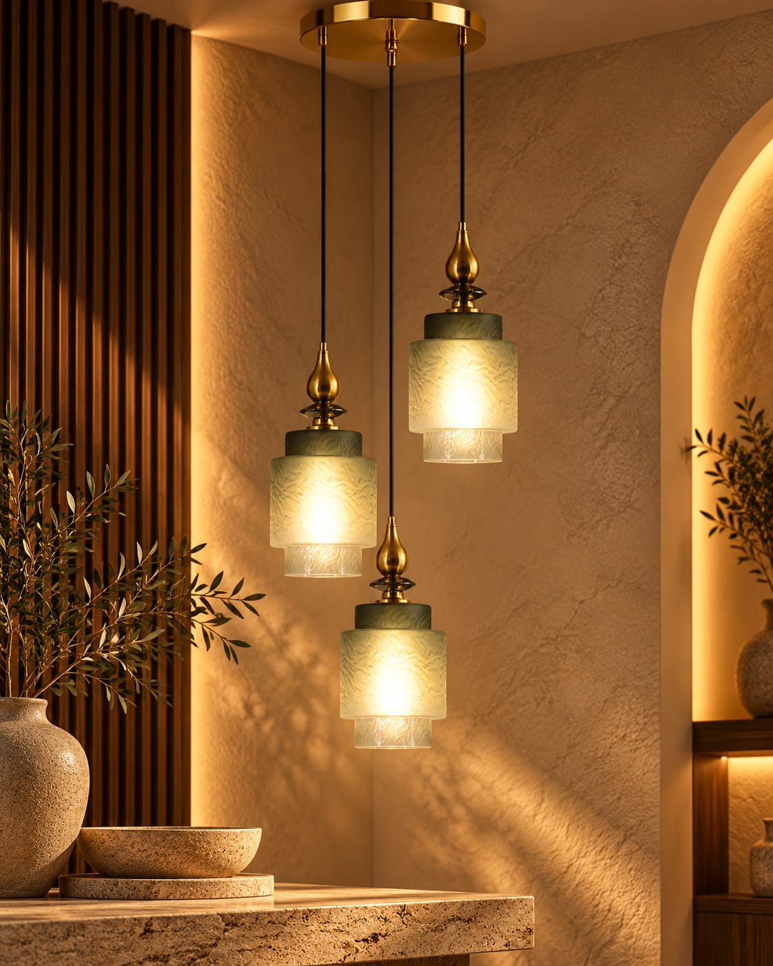3-Light Pendant Set - Code CD4511-3B | Walnut Studio