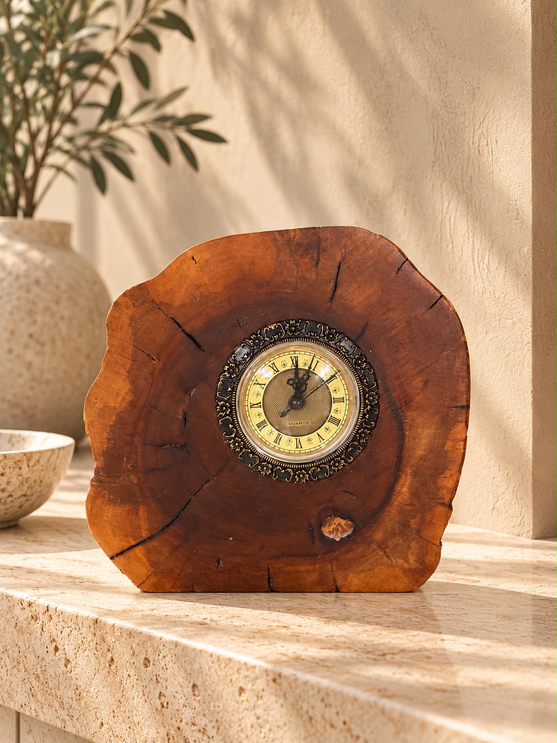 Live Edge Wood Slice Clock